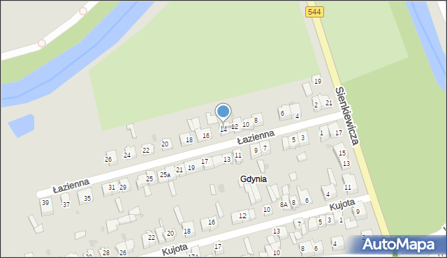 Brodnica, Łazienna, 14, mapa Brodnica