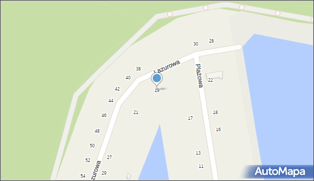 Brzezinki, Lazurowa, 19, mapa Brzezinki