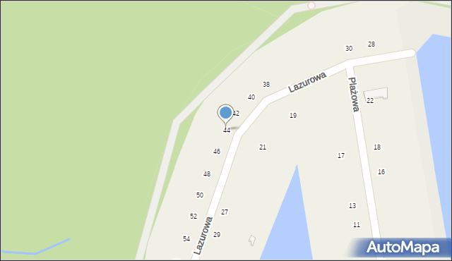 Brzezinki, Lazurowa, 44, mapa Brzezinki