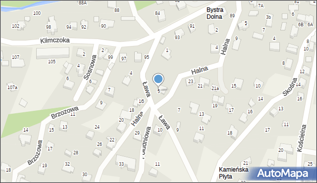 Bystra, Ława, 5, mapa Bystra