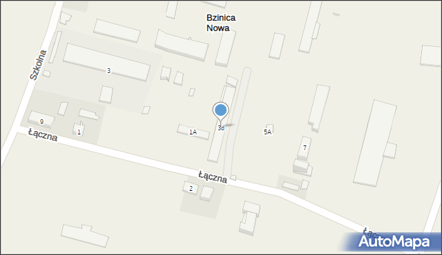 Bzinica Nowa, Łączna, 3d, mapa Bzinica Nowa