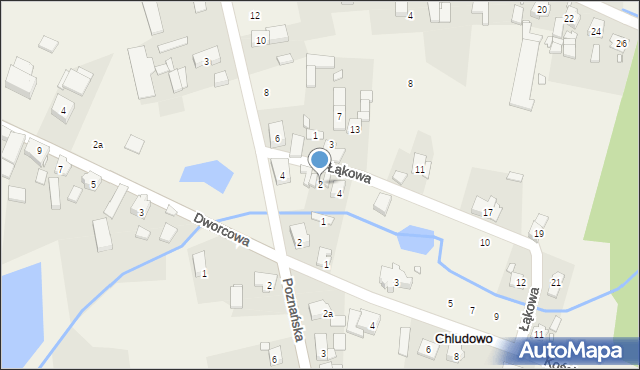 Chludowo, Łąkowa, 2, mapa Chludowo