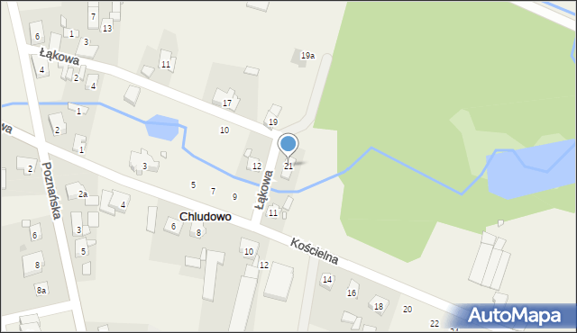 Chludowo, Łąkowa, 21, mapa Chludowo