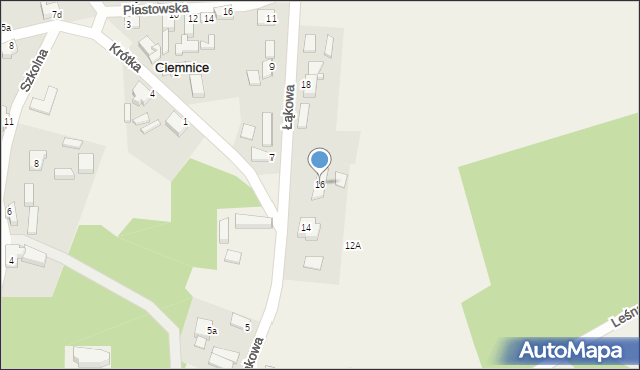 Ciemnice, Łąkowa, 16, mapa Ciemnice