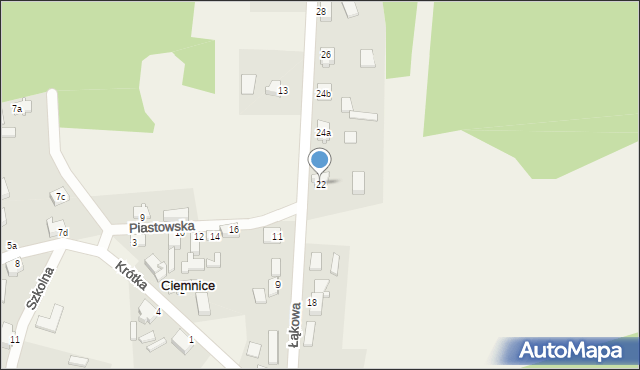 Ciemnice, Łąkowa, 22, mapa Ciemnice