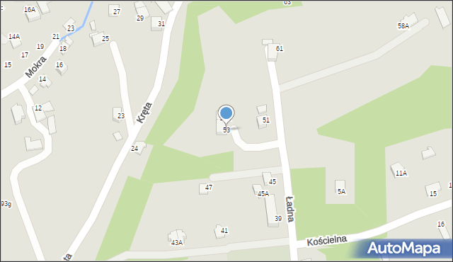 Cieszyn, Ładna, 53, mapa Cieszyna