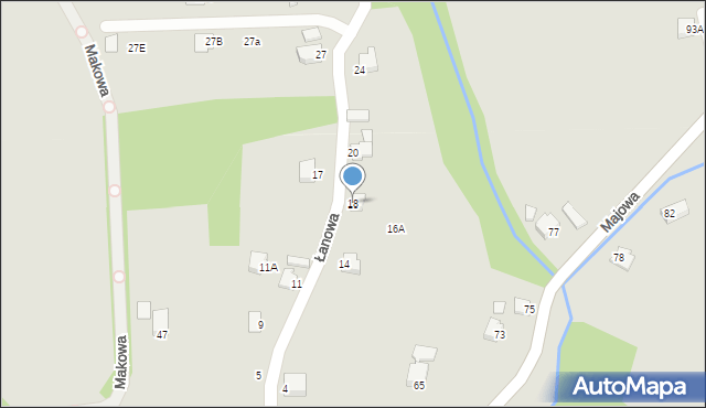 Cieszyn, Łanowa, 18, mapa Cieszyna