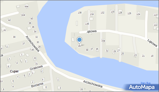 Cupel, Łąkowa, 41, mapa Cupel