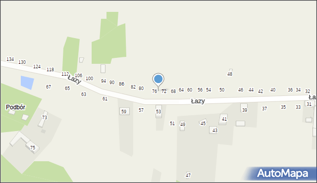 Cynków, Łazy, 74, mapa Cynków