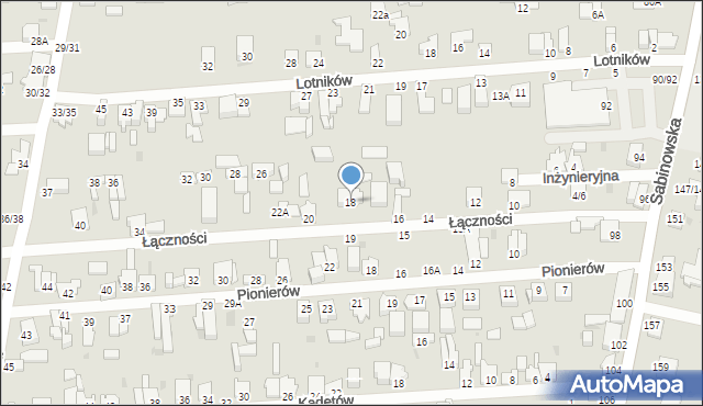 Częstochowa, Łączności, 18, mapa Częstochowy