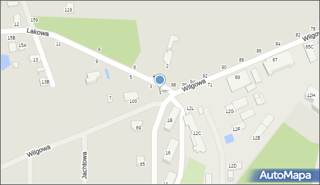 Częstochowa, Lakowa, 1, mapa Częstochowy