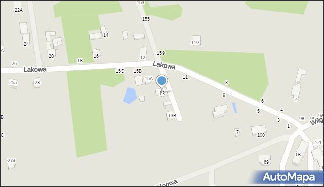 Częstochowa, Lakowa, 13, mapa Częstochowy