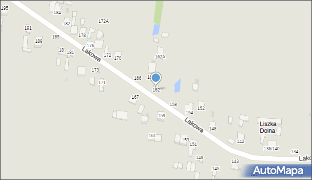 Częstochowa, Lakowa, 162, mapa Częstochowy