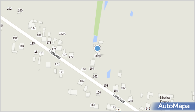 Częstochowa, Lakowa, 162A, mapa Częstochowy