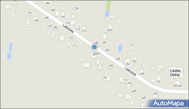 Częstochowa, Lakowa, 167, mapa Częstochowy