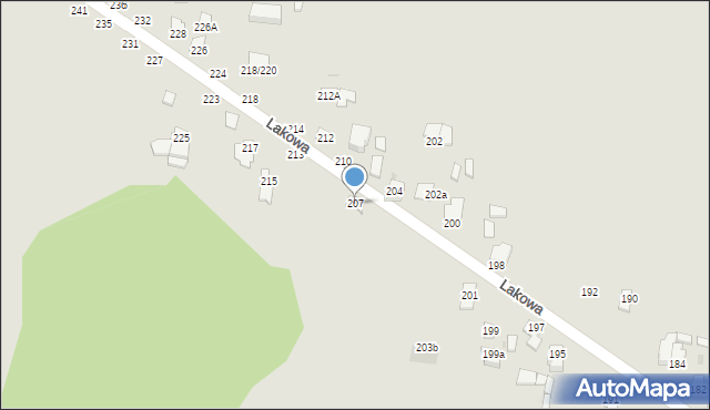 Częstochowa, Lakowa, 207, mapa Częstochowy