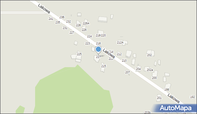 Częstochowa, Lakowa, 217/221, mapa Częstochowy