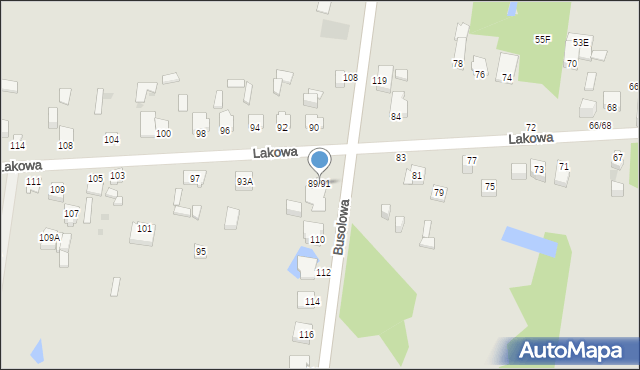 Częstochowa, Lakowa, 89/91, mapa Częstochowy