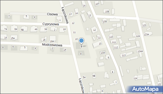 Dąbcze, Łącznikowa, 9, mapa Dąbcze