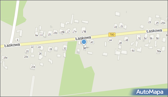 Dąbrowa Górnicza, Łaskowa, 36, mapa Dąbrowa Górnicza