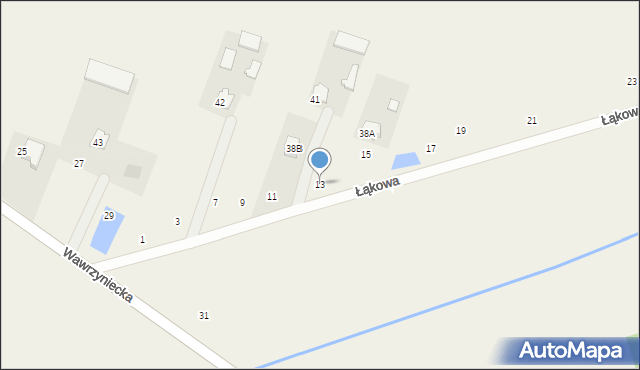 Dobrzyniec, Łąkowa, 13, mapa Dobrzyniec