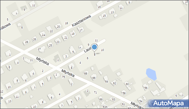 Dopiewo, Laurowa, 8, mapa Dopiewo