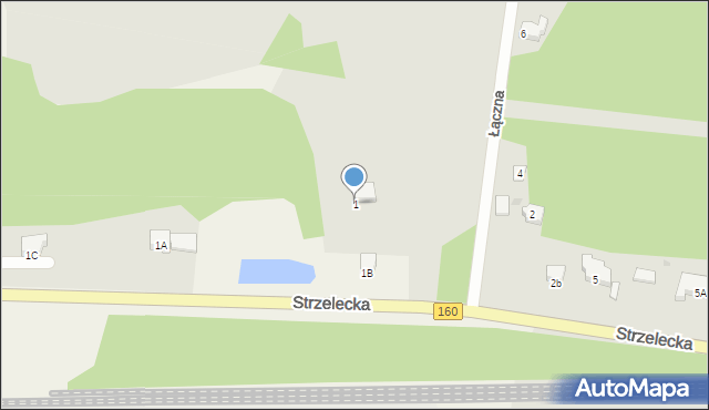 Drezdenko, Łączna, 1, mapa Drezdenko