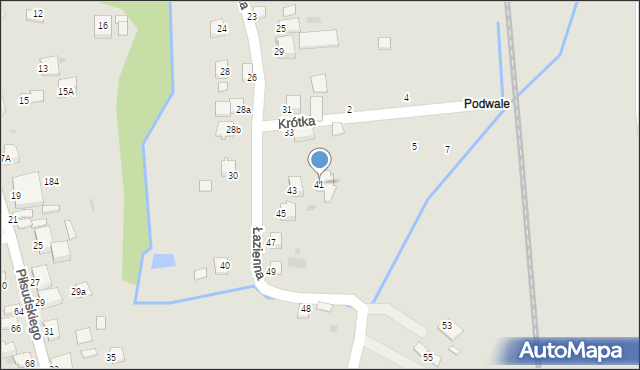 Dynów, Łazienna, 41, mapa Dynów