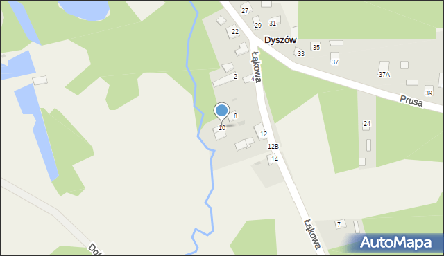 Dyszów, Łąkowa, 10, mapa Dyszów