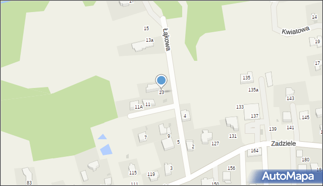 Gaj, Łąkowa, 13, mapa Gaj