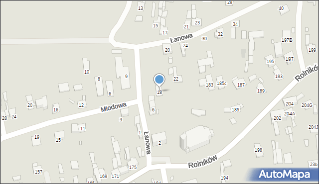 Gliwice, Łanowa, 18, mapa Gliwic