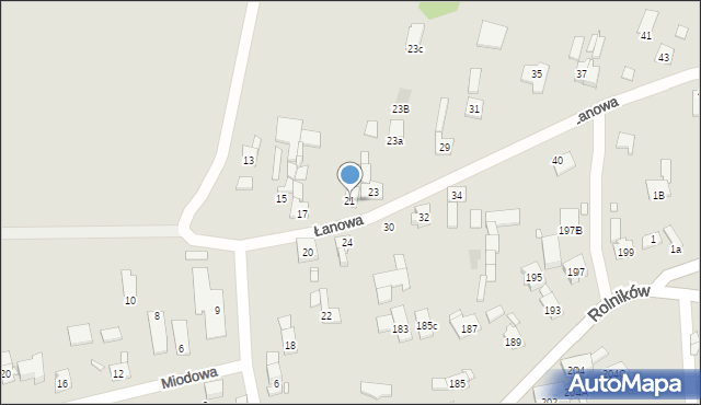 Gliwice, Łanowa, 21, mapa Gliwic