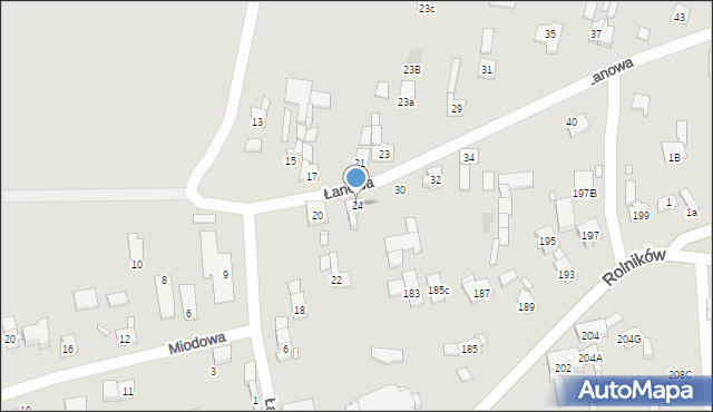 Gliwice, Łanowa, 24, mapa Gliwic