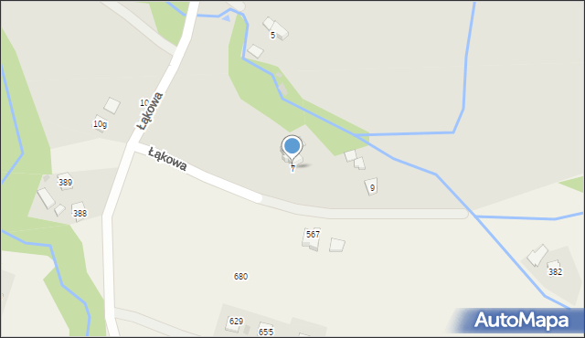 Gorlice, Łąkowa, 7, mapa Gorlic