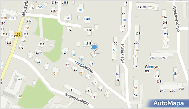 Gorzów Wielkopolski, Langiewicza Mariana, gen., 4, mapa Gorzów Wielkopolski