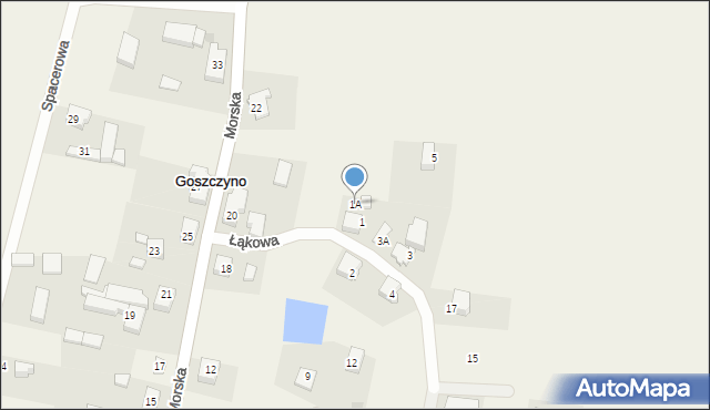 Goszczyno, Łąkowa, 1A, mapa Goszczyno