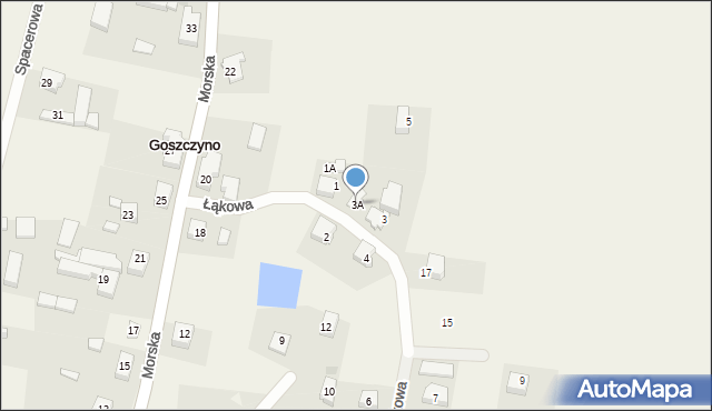 Goszczyno, Łąkowa, 3A, mapa Goszczyno