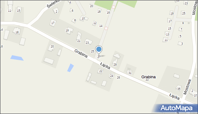 Grabina, Łącka, 27, mapa Grabina