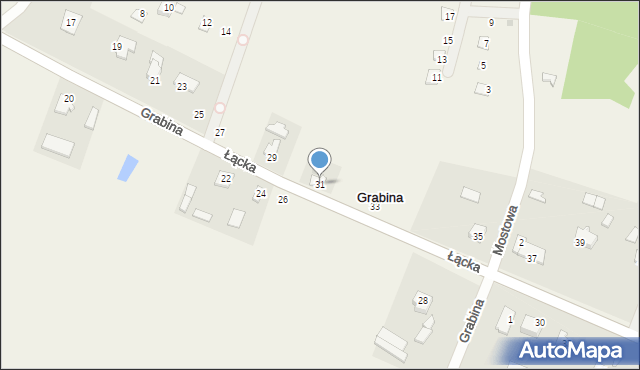 Grabina, Łącka, 31, mapa Grabina