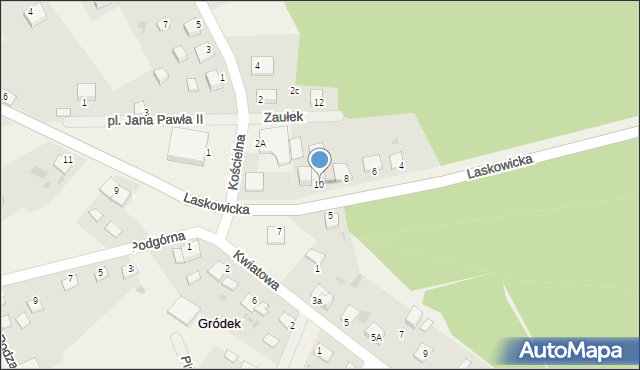 Gródek, Laskowicka, 10, mapa Gródek