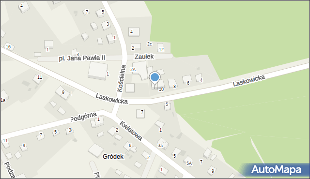 Gródek, Laskowicka, 12, mapa Gródek