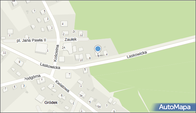 Gródek, Laskowicka, 6, mapa Gródek