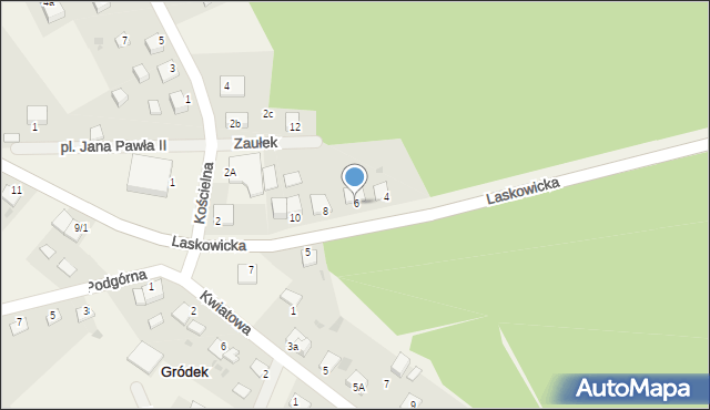 Gródek, Laskowicka, 6, mapa Gródek