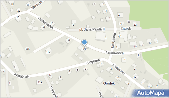 Gródek, Laskowicka, 9/1, mapa Gródek