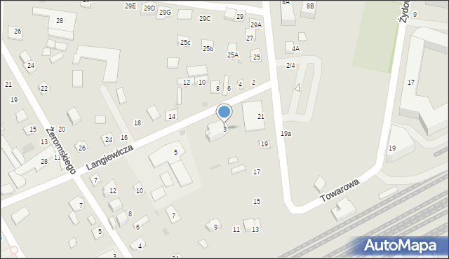 Grodzisk Mazowiecki, Langiewicza Mariana, gen., 3, mapa Grodzisk Mazowiecki