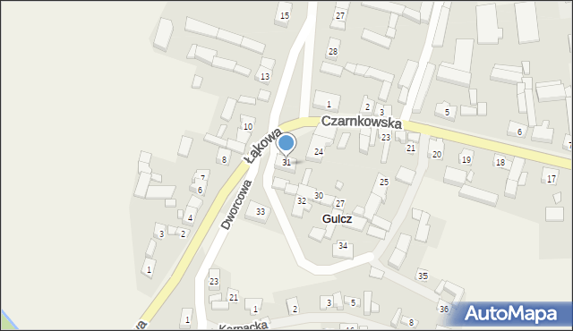 Gulcz, Łąkowa, 31, mapa Gulcz