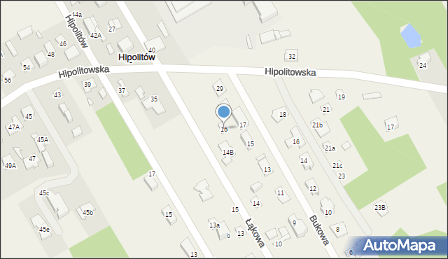 Hipolitów, Łąkowa, 16, mapa Hipolitów