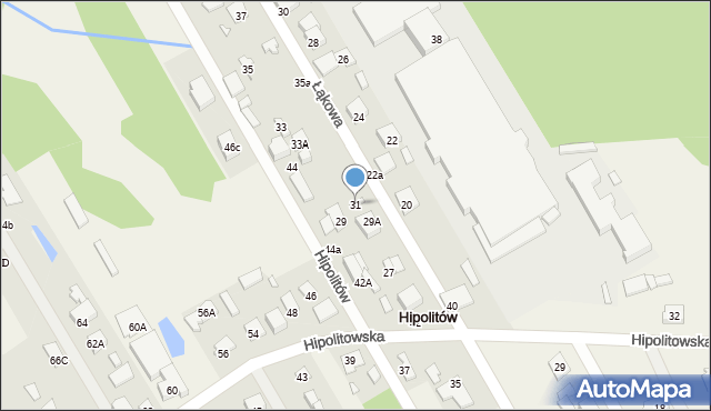 Hipolitów, Łąkowa, 31, mapa Hipolitów