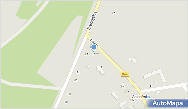 Hrubieszów, Łany, 2, mapa Hrubieszów