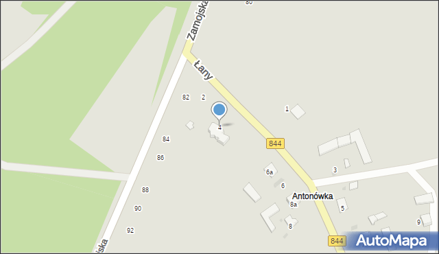 Hrubieszów, Łany, 4, mapa Hrubieszów